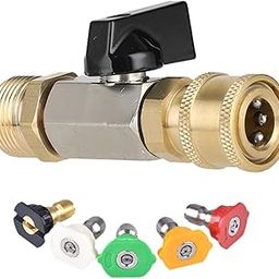 Bnf® High Pressure Washer Ball Valve Spare Part for Car Washing Patio Accessories M22 and 5 Nozzles Brass|Home & Garden|Yard, Garden & Outdoor Living|Outdoor Power Equipment|Pressure Washers-image-88