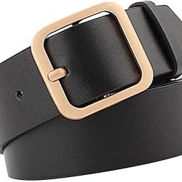 Women's PU Leather Belt Adjustable Waistband for Skirt Trousers Pants 90cm Black Gold Buckle | Clothing, Shoes & Accessories | Womens Accessories | Belts-image-79
