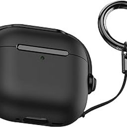 Antilost Lid Case Shell for Airpods 4 | Full Protection Case with Lanyard Compatible for Airpods 4 and AirPods 4 with Active Noise Cancellation(ANC) (2024) with carabaner Black-31