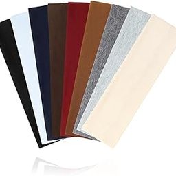 WZNBBOY 9 PCS Fashion Headbands for Women Elastic Hair Bands Soft Cotton Cloth Non-Slip Sweat Headbands for Workout Yoga Running Sports Daily Life Solid Color Hair Accessories,Unisex-image-15