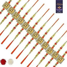 SET OF 12 MULTI DESIGN DORA RAKHI FOR RAKSHA BANDHAN-1