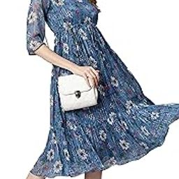Women's Fit and Flare Midi Dress-image-85