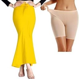 Saree Shapewear Petticoat for Women with Underskirt Shorts - Body Shaper Tummy Control Lycra Petticoats | Shape Wear Dress | Party & Traditional Saree Shapewear and Boyshorts Combo-image-19