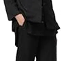 saltpetre Women Organic Cotton Solid Black Shirt & Trousers with Blazer 3 Piece Co-Ords Set-picture-39