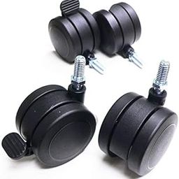 Oajen 60mm 2-3/8" caster, 4 pack, soft wheel, 2 with brake and 2 without brake, 1/4" - 20 x 1" threaded stem, 90 lbs rating per caster, won't damage hardwood floor-image-21