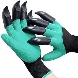 Heavy Duty Gardening Gloves with ABS Claw for Digging & Planting, Gardening gloves for home garden/Gloves for gardening work for Men & Women (Standard size, 1 Pair, Green)_12-image-8