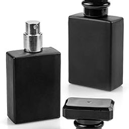 Hunky Dory 2pcs 50ml Empty Black Glass Delicated Perfume Decant Spray Bottles with Black Metally Pump and Unique Cap For DIY Perfume, Essential Oils, Rose Water, Travel Use-22