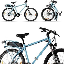 HORNBACK X1s Full Size Foldable Electric Cycle - 250W BLDC Motor, 60Km Range,10.40Ah Battery, Single Speed, 27.5" Wheels, 20" Alloy Steel with Front Suspension, Unisex Bicycle, Glacier Blue-image-43