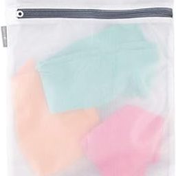 InterDesign Mesh Laundry Bag with Zip for Clothes - Travel Storage Organizer for Underwear, Lingerie, Bra, Sock, Blouse - Medium, White-22