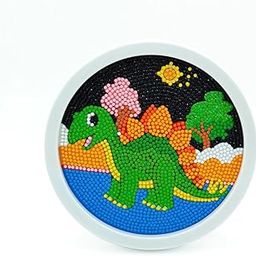 5D Unicorn Diamond Painting Kits for Kids with Wooden Frame Cute Animal Art and Crafts for Kids Ages (6-12) Diamond Painting Frame (Dinosaur Diamond Art 2)-image-31