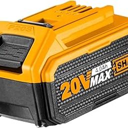 Ingco Lithium-Ion Battery Pack, 20V 4.0Ah Battery, Compatible With 20V Power Tools, Led Battery Power Indicator, Charger Not Included-25