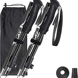 Collapsible Hiking Pole, Anbte Aluminum 7075 Trekking Poles Hiking Sticks Walking Sticks with Quick Lock System, Folding, Telescopic, Ultralight for Camping Men Women Seniors Balance（Set of 2）-image-19