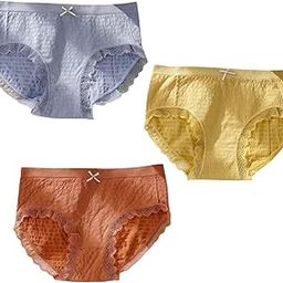 Seamless Mid Waist Panty Traceless Japanese Girls Underwear Ladies Cotton Crotch Skin Friendly Antibacterial Breathable Lace Edge (Multicolor) Acc-Frill-PAN-Parent-picture-20