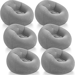 Realspring Inflatable Bean Bag Chairs Outdoor Blow up Camping Chairs Inflatable Lazy Sofa Folding Portable Bean Bag Loungers Couch for Adults Kids(Dark Gray,6 Pcs)-image-30
