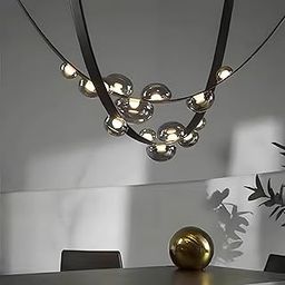 Harold Electricals Modern Galactic Belt Chandelier | Leather LED Chandelier Light Dining Room Kitchen Island Lighting - Bulb Included (Pack of 2 Belt)-image-18