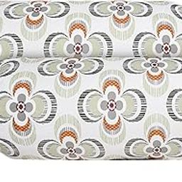Kuber Industries Bolster Cover | Cotton Masand Pillow Cover | Diwan Round Bolster Pillow Covers | Bolster Cushion Pillow Cover Set | Roll Masand Cover | Green Flower | Pack of 2 | White-image-3