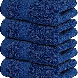 Infinitee Xclusives Premium 100% Cotton Wash Cloths for Showering - Pack of 4, (12x12) Inches - Highly Absorbent, Soft Face Towels, Washcloths Perfect for Bathroom, Hotel, Gym, Spa |Tranquil Navy|-image-44