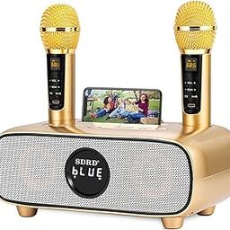 Karaoke Machine for Adults and Kids,Portable Bluetooth 2 Wireless Karaoke Microphone with Holder/USB/TF Card/AUX-in, PA Speaker System for Home Party, Picnic,Car,Outdoor/Indoor-7