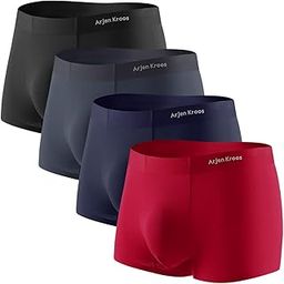 Men's Boxers Trunks Boxer Brief 4 pack Modal Men Breathable Underwear Boxershorts-image-43
