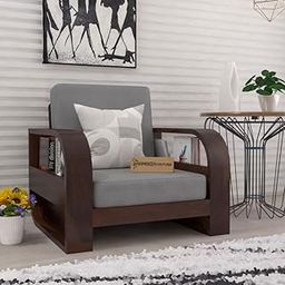 NEW MAMTA FURNITURE Solid Sheesham Wood Sofa Set, 1 Seater Sofa Set for Living Room, Curve Sofa Set, Solid Wood Sofa Set (Walnut Finish, 40 Density Grey Cushions)-image-50