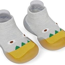 BabyMoo Cute Eye Style Anti-Skid Sock Shoes Ultimate Comfort and Style for Infants, Toddlers, and Kids Lightweight, Durable Rubber Sole Pull-On Design for Boy & Girls -Grey Age 2-3 Years-image-26
