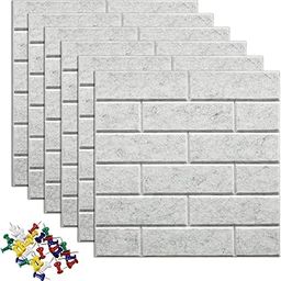 Uoisaiko Large Pin Board Notice Boards for Wall with 30 Push Pins, 6 Packs 11.8"x11.8" Felt Board Tiles for Home Office Kitchen, Bulletin Board Soundproof Wall Tiles for Photos Memos-17