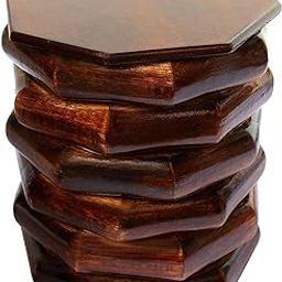 VudRyst Wooden Zig zag Stool for Living Room| Side Stool| Table for Bedroom| Stool for- Dressing Table, Bedside, Home, Office, Balcony| Stool for Decoration-image-58