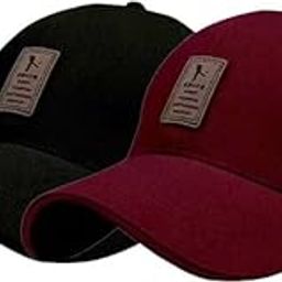 Giffemans Cotton Baseball Adjustable Casual Solid Color Fashion Summer Cap for Men Women (Pack of 2)-24
