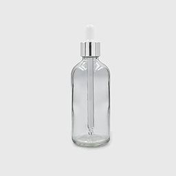 100ML Clear Round Empty Glass Bottle | Glass Dropper | Silver Sleeve | Silcon White Teat | Refillable | Leak Proof For Essential Oils | DIY Perfumes| DIY serums (1)-picture-13