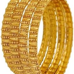Gold Plated Bangles Set for Women, Traditional Design, Fashion Jewellery-12