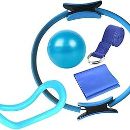 Enakshi (LABEL) Creations Pilates Ring Circle Lightweight Pilates Ball Set for Women Home Gym Shoulder Blue-image-71