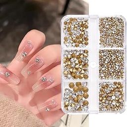 S.A.V.I 1000pcs White Crystal Nail Rhinestones | Pointed-Back Glass Stones in 6 Sizes | 3D Nail Art Decoration Gems for DIY Manicure, Acrylic Nails & Salon Use-image-59