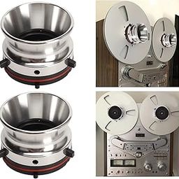 Nab Reel Hub Adaptors for 10in Reel to Reel Tape Recorders, 1 Pair Aluminium Nab Hub Device for ReVox for Akai for Teac, Universal Loading Device (Silver)-15