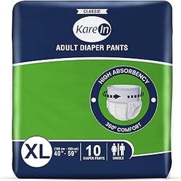 KareIn Classic Adult Diaper Pants, Extra Large 100-150 Cm (40"- 59"), 10 Count, Unisex, Leakproof, Elastic Waist, Wetness Indicator-image-42