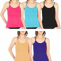 Women's Adjustable Strap 100% Cotton Camisole Ladies Slips(Combo Pack of 3)-Color May Change-image-17