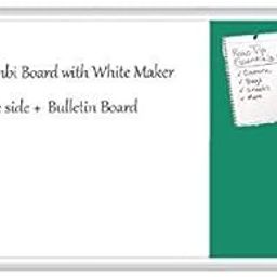 Nechams White and Pin Up Notice-Board in Combination (Green, 4x3ft)-22