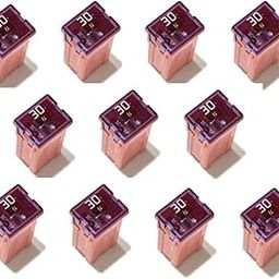 EDS 10 Pack - Pink 30 AMP J Case Fuse Replacement for 90982-08280 90982-08283 24370C9912 F8SZ14526BA 82211FC030 18980-04824 15319477 4868007AB FMX-030 JCAS030-12