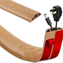 Serplex® 6.6ft Floor Cord Cover Self-Adhesive Cable Management, Flexible PVC Cord Hider for Power/Ethernet/HDMI, Extension Strip Protector for Wires, Cuttable Cable Cavity for Office/Home-image-63