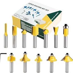 Professional Router Bit Set 12Pcs 8 mm Woodworking Trimming Engraving Carving Cut Tools (12 Pcs| Size 8 mm|Color-Multi| Material-Carbon steel)-15