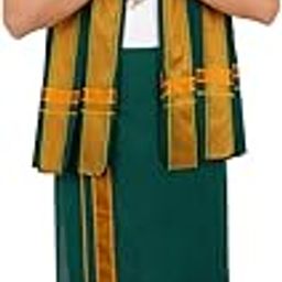 2.00Mtr Free Size Men's Cotton Dhoti and Angavastram/Towel Set with for traditional functions| Mens Temple Wear | Devotional Wear…-picture-2