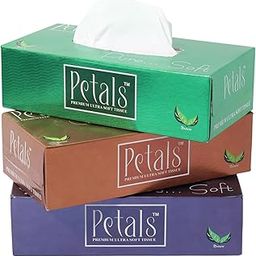 Asvino 2 Ply Face Tissue Paper | 100 Pulls per Box | Set of 3 (Multicolor) | 200 Sheets per Box | Soft, Skin-Friendly & Stylish-0
