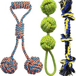 YOUHAVEDEAL Dog Chew Tough Toys for Aggressive Chewers Large Breed, Heavy Dental Rope Toys Kit for Medium Dogs, 3 Knots Indestructible Dog Toys, Cotton Teething Chew Toy - Color May Vary (Pack of 3)-23
