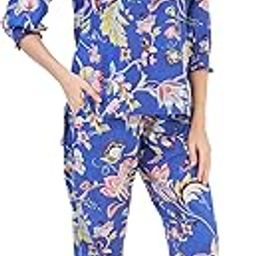 Women Cotton Printed Tunic & Bottom Pajama Set 2635-22