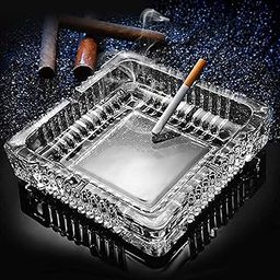 EMAILYA RETAILS Glass Ashtrays for Cigarettes, Square Ash Tray for Home Office Patio Porch Deck Decoration, Cute Pretty Ash holders for Indoor or Outdoor Use-image-93