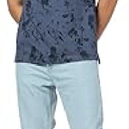 Men’s Slim Fit Floral Print Short Sleeves Collared T-Shirt-image-80
