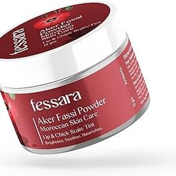 Fessara Moroccan Aker Fassi Powder – Organic Natural Lip & Cheek Tint With Pomegranate Bark & Poppy Flower | Antioxidant‑Rich Skin Brightening & Anti‑Aging Powder | 15g-image-67