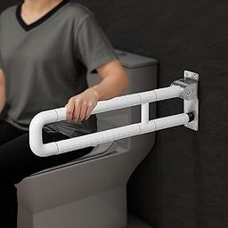 Plantex Stainless Steel 24 Inch U-Shape Handle for Bathroom Support/Space-Saving Safety Bar for Shower/Toilet/BedsideAnti-Slip Shower Grab Bar for Bathroom - (White)-image-18