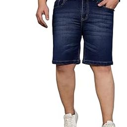 Plus Size Men's Regular Fit Washed Shorts-image-22