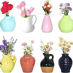 8 Pcs Small Vase Refrigerator Decoration,Refrigerator Decoration,Vase Fridge,Suitable for Office and Home,Housewarming Parties, Birthdays or Special Occasions(No Flower)-12