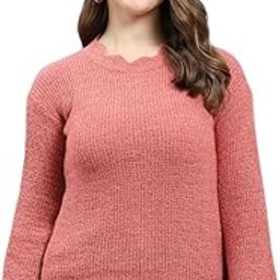 monte carlo Women's Wool Blend Self Design Round Neck Sweater-picture-19